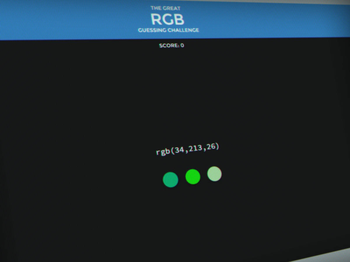 The Great RGB Guessing Challenge Jeu avec couleurs RVB